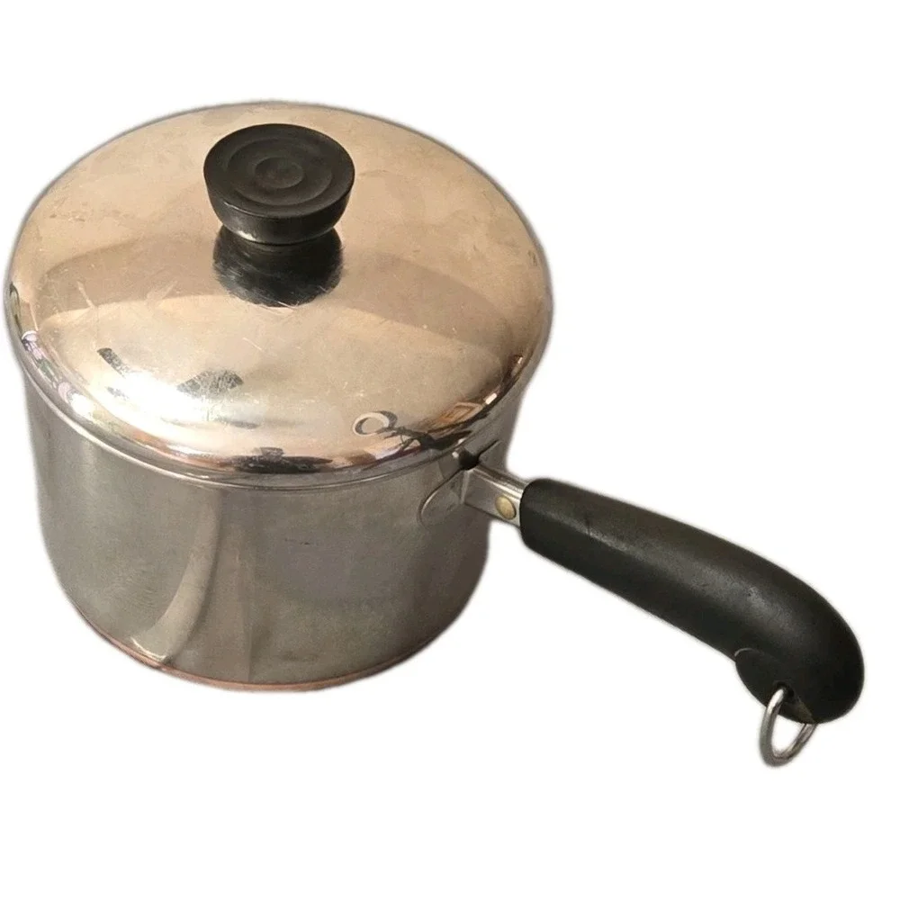 Revere Ware 2 Qt Saucepan Copper Bottom Stainless Steel w/ Lid Made in USA
